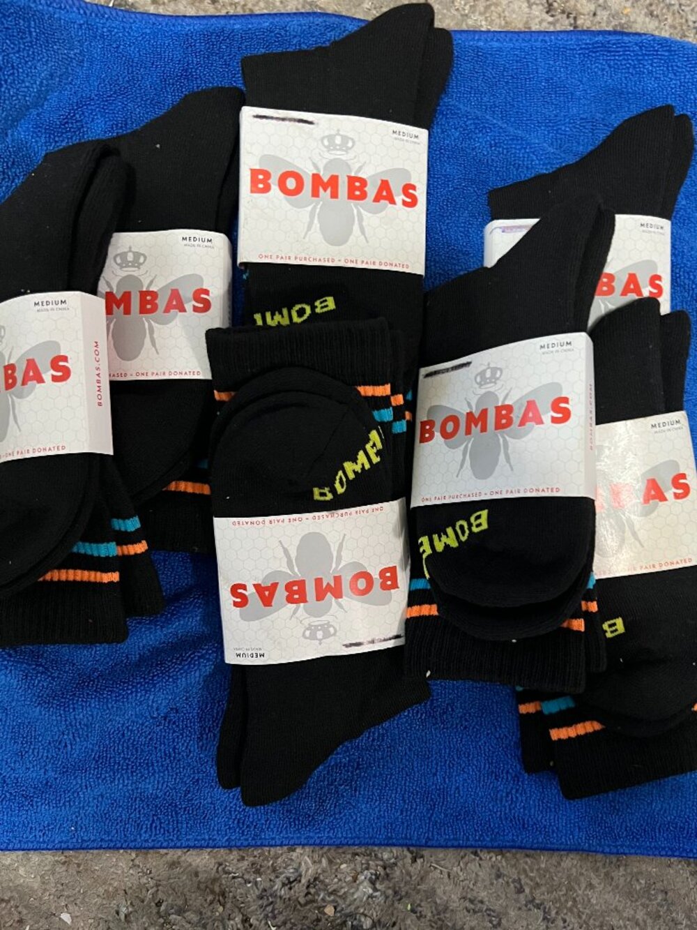 7 pairs Bombas Calf-High Socks in Medium - new